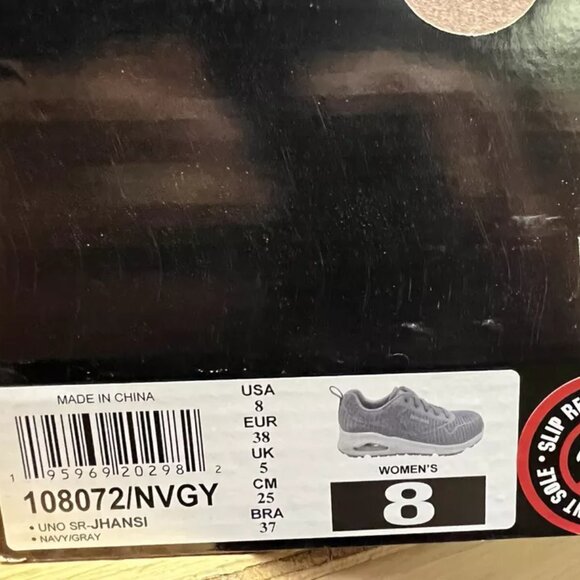 Skechers Womens Uno-SR Jhansi Sneaker Navy 8 M - Picture 6 of 6